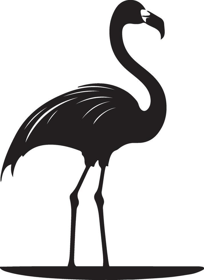 Flamingo Silhouette Illustration White Background vector