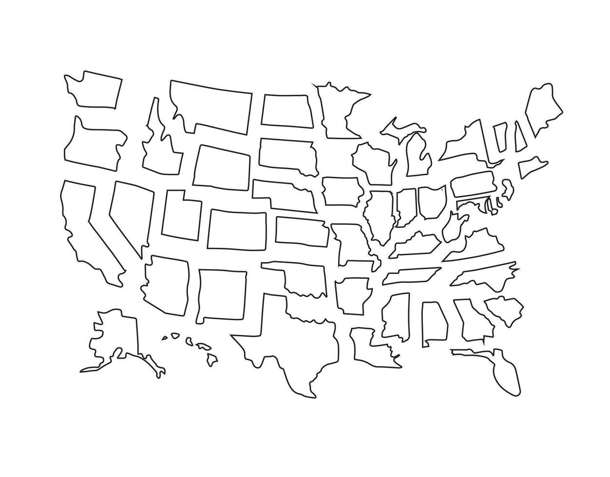 usa map silhouette vector
