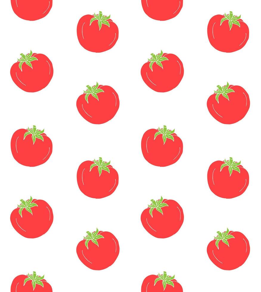 Seamless pattern of hand drawn tomato vector