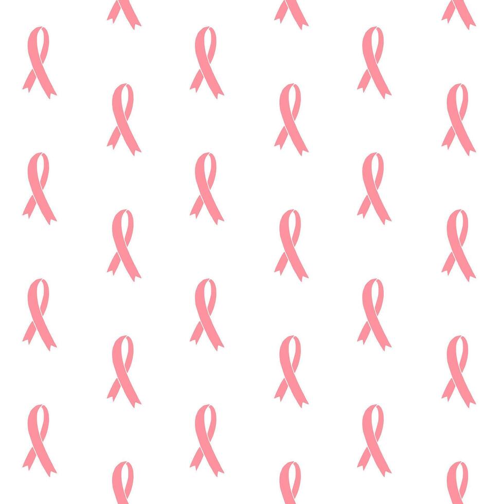 Seamless pattern of sketch cancer ribbon vector