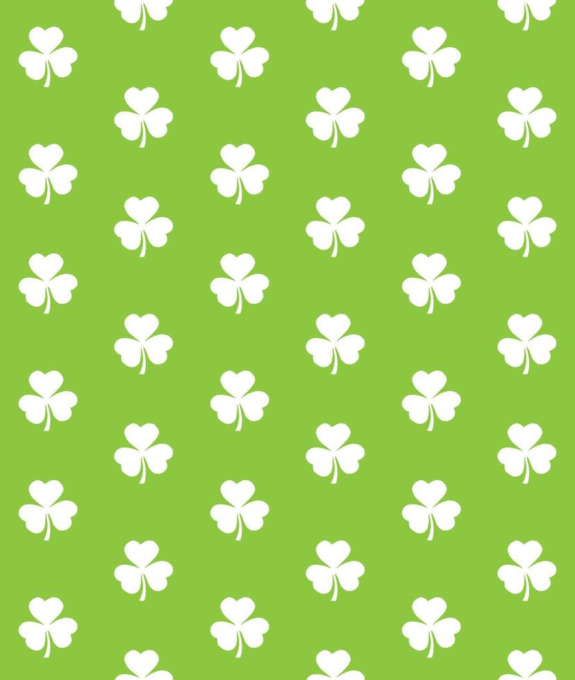 Seamless pattern of hand drawn shamrock vector