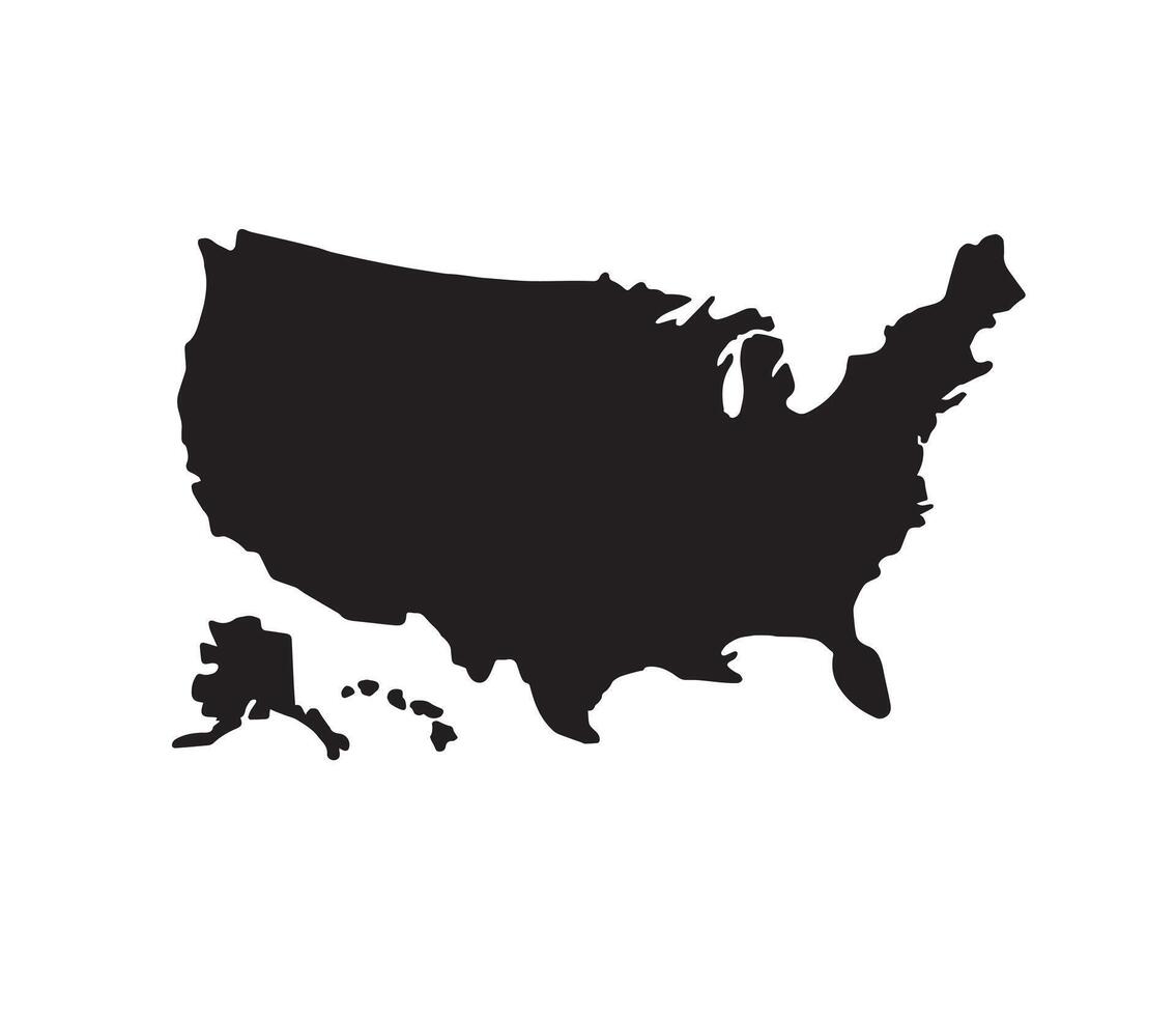 Usa map silhouette vector