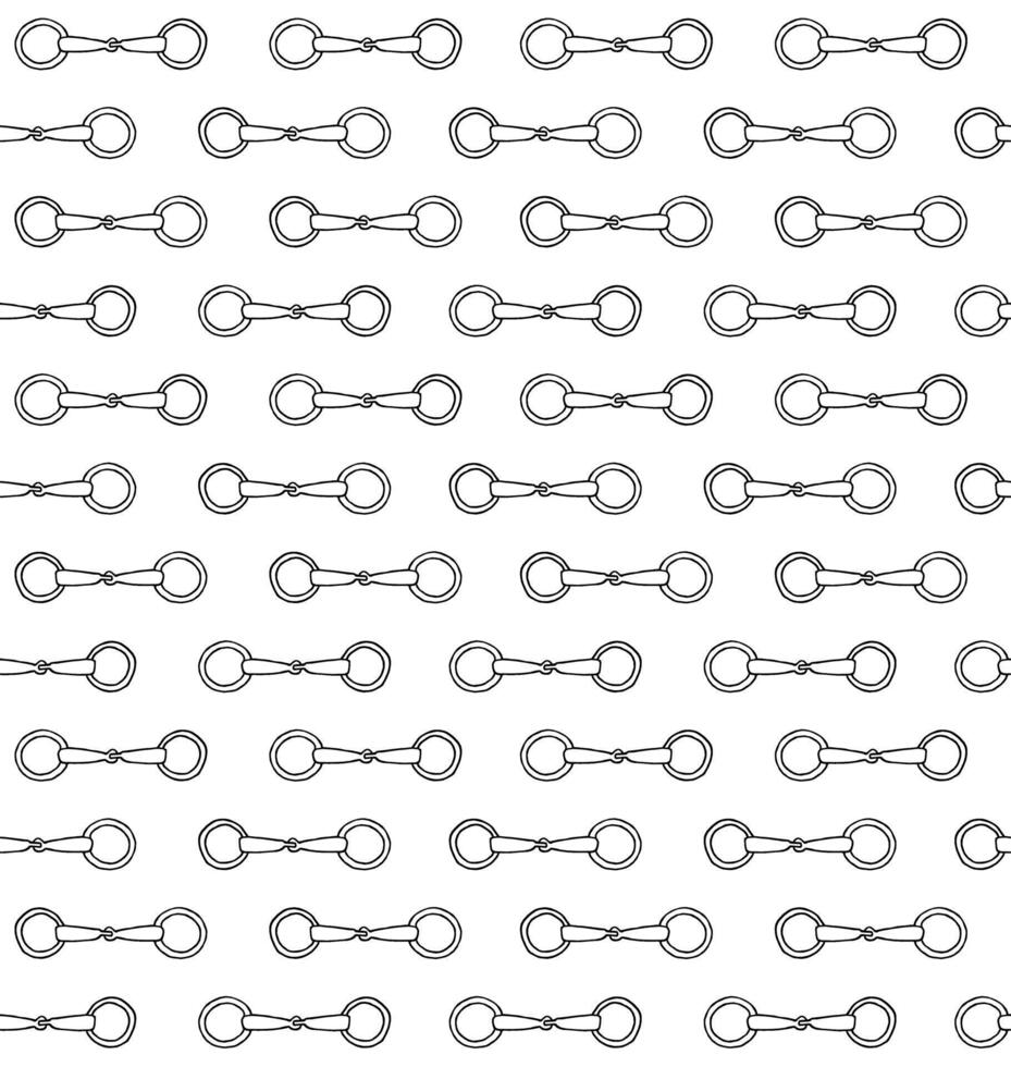 Seamless pattern of doodle horse bit vector