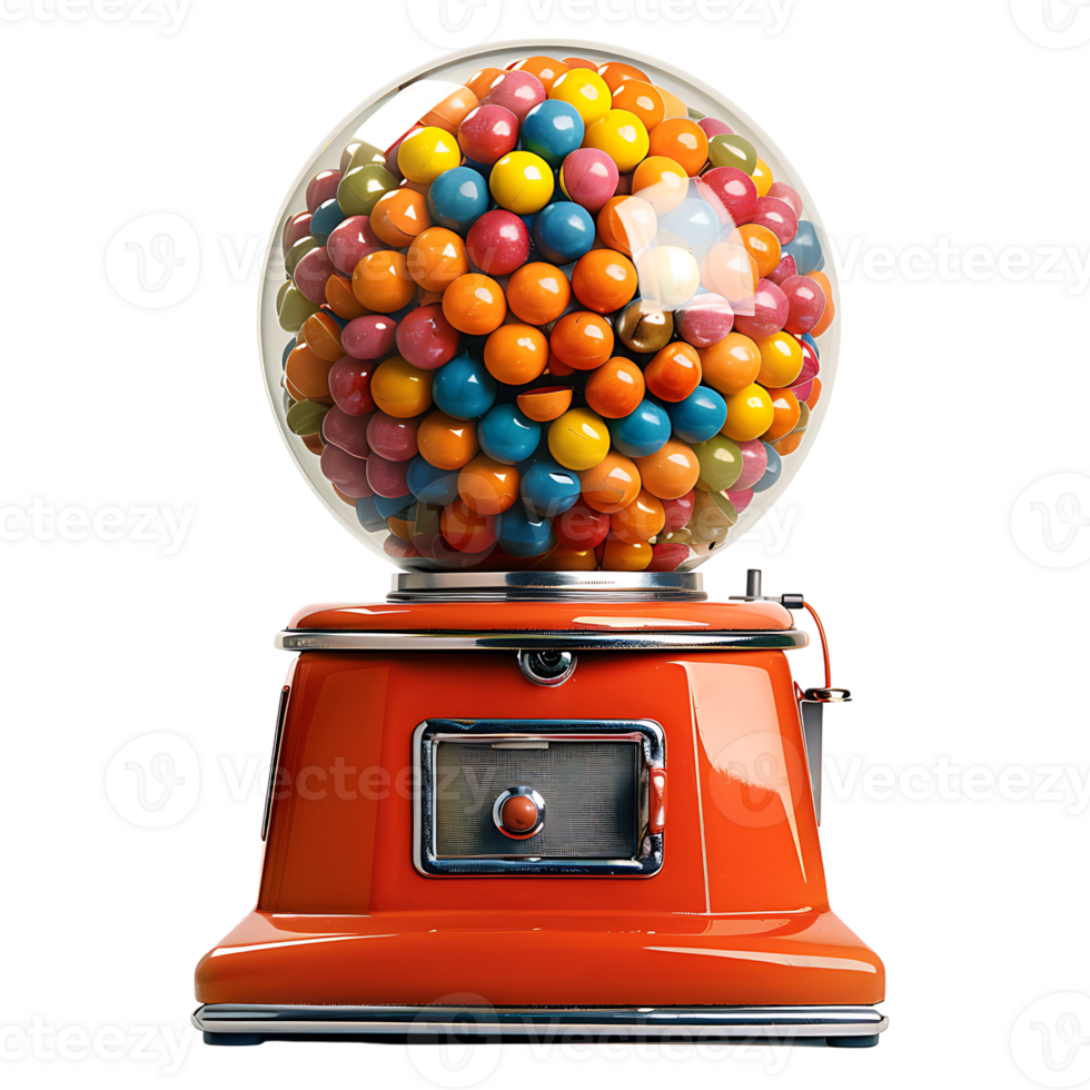 Gumball machine on isolated transparent background png