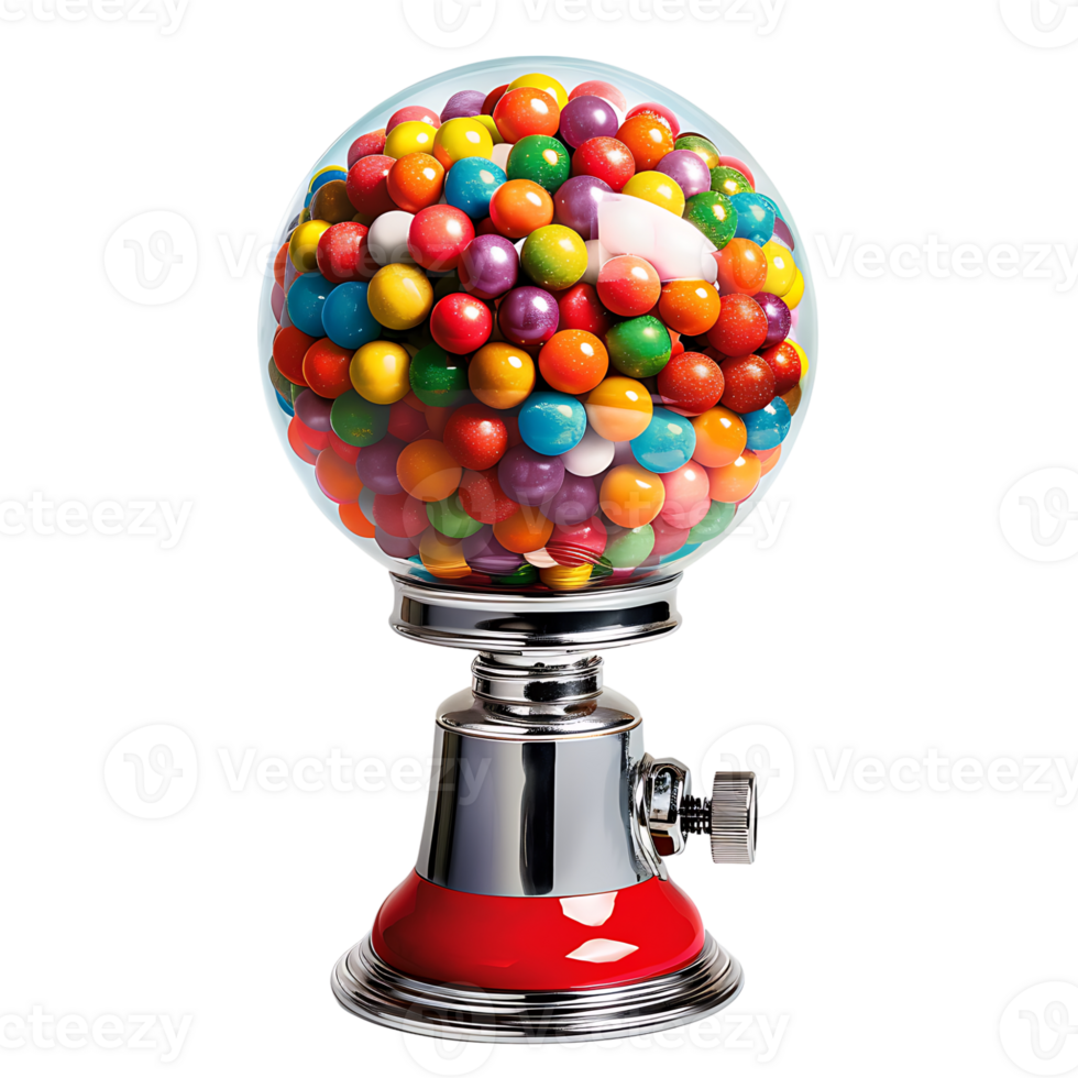 Gumball machine on isolated transparent background png