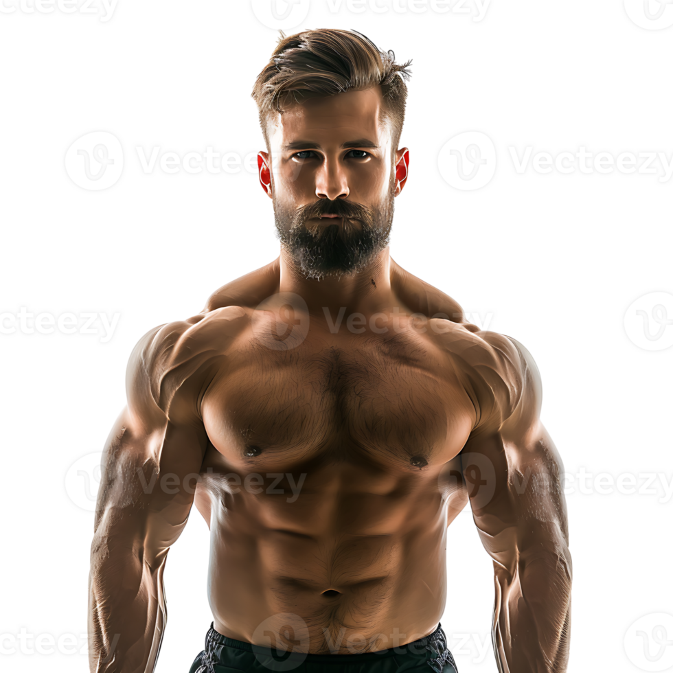 Handsome muscular guy on isolated transparent background png