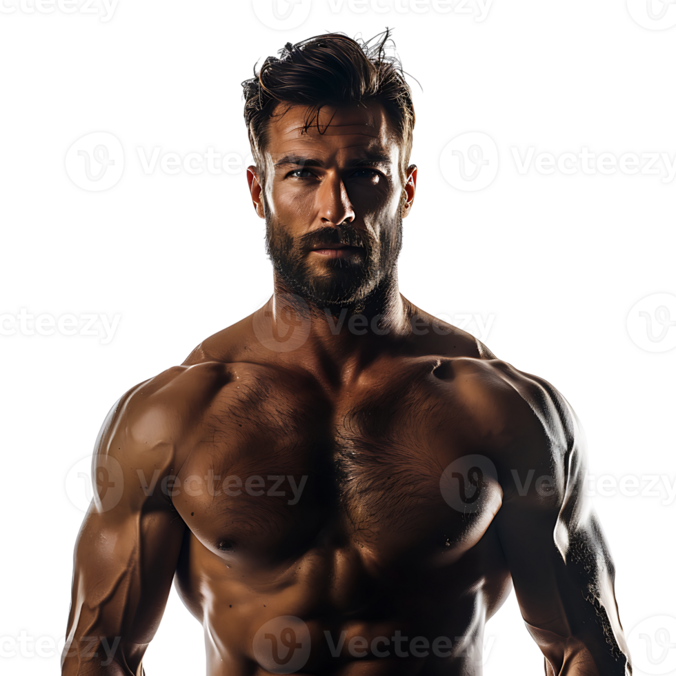 Handsome muscular guy on isolated transparent background png