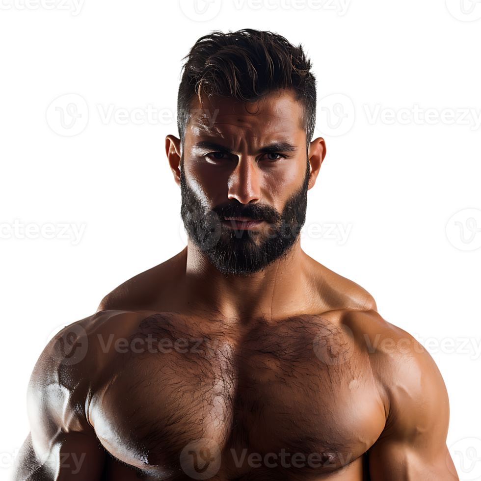 Handsome muscular guy on isolated transparent background png