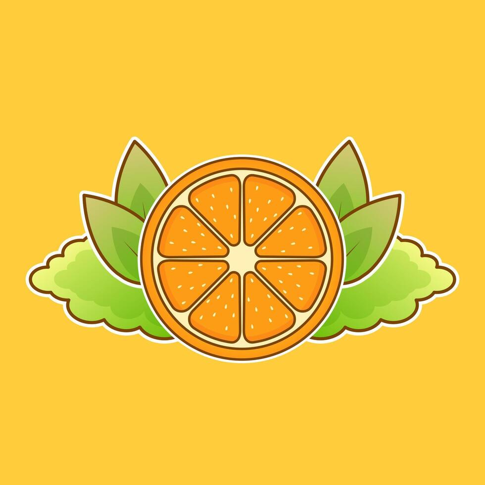 orange with garden logo ornament design vector