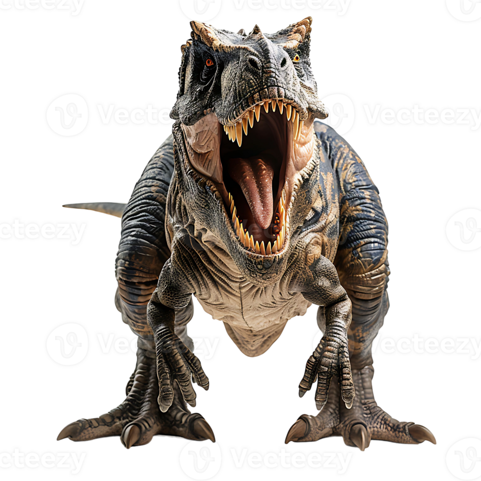 Angry tyrannosaurus rex on isolated transparent background png