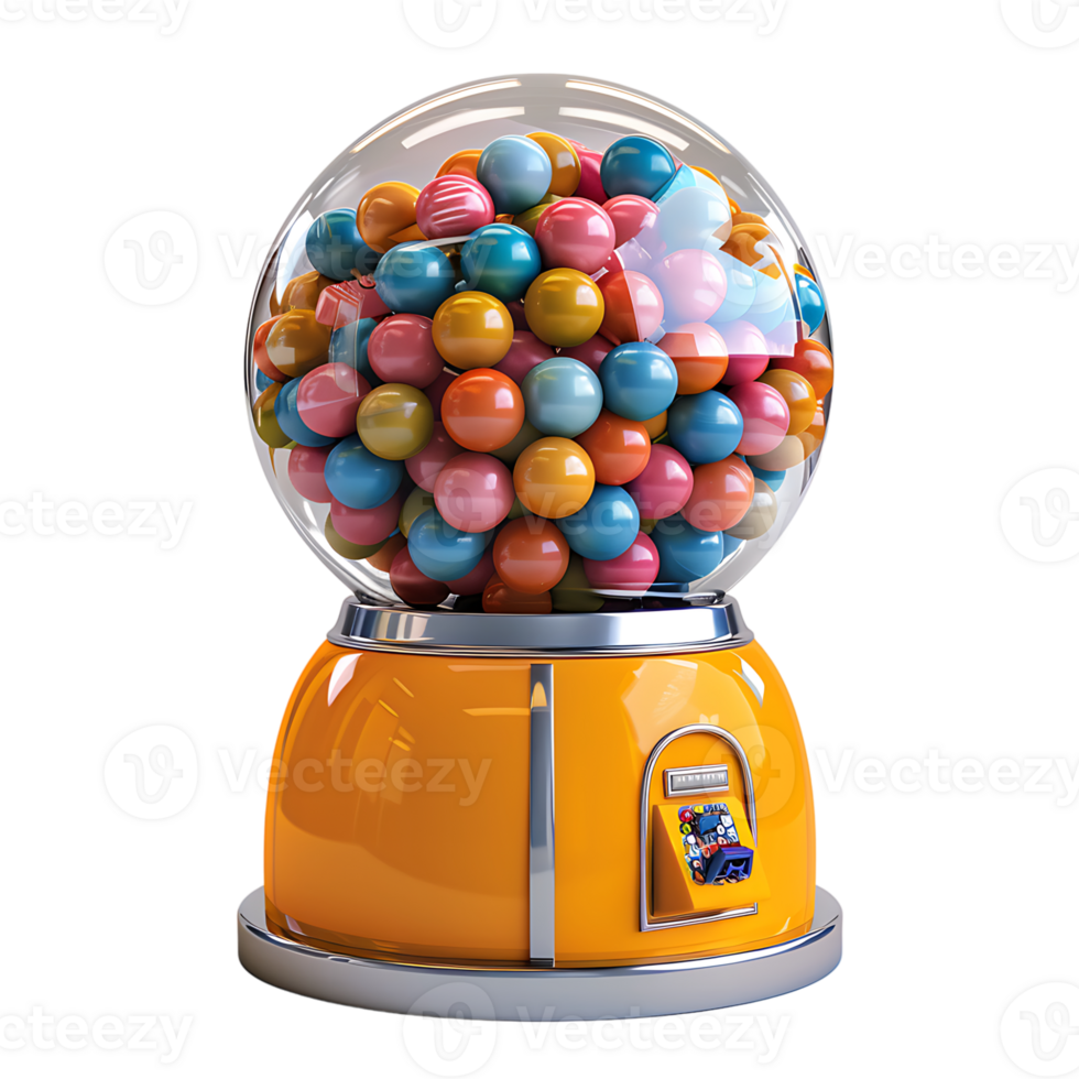 Gumball machine on isolated transparent background png