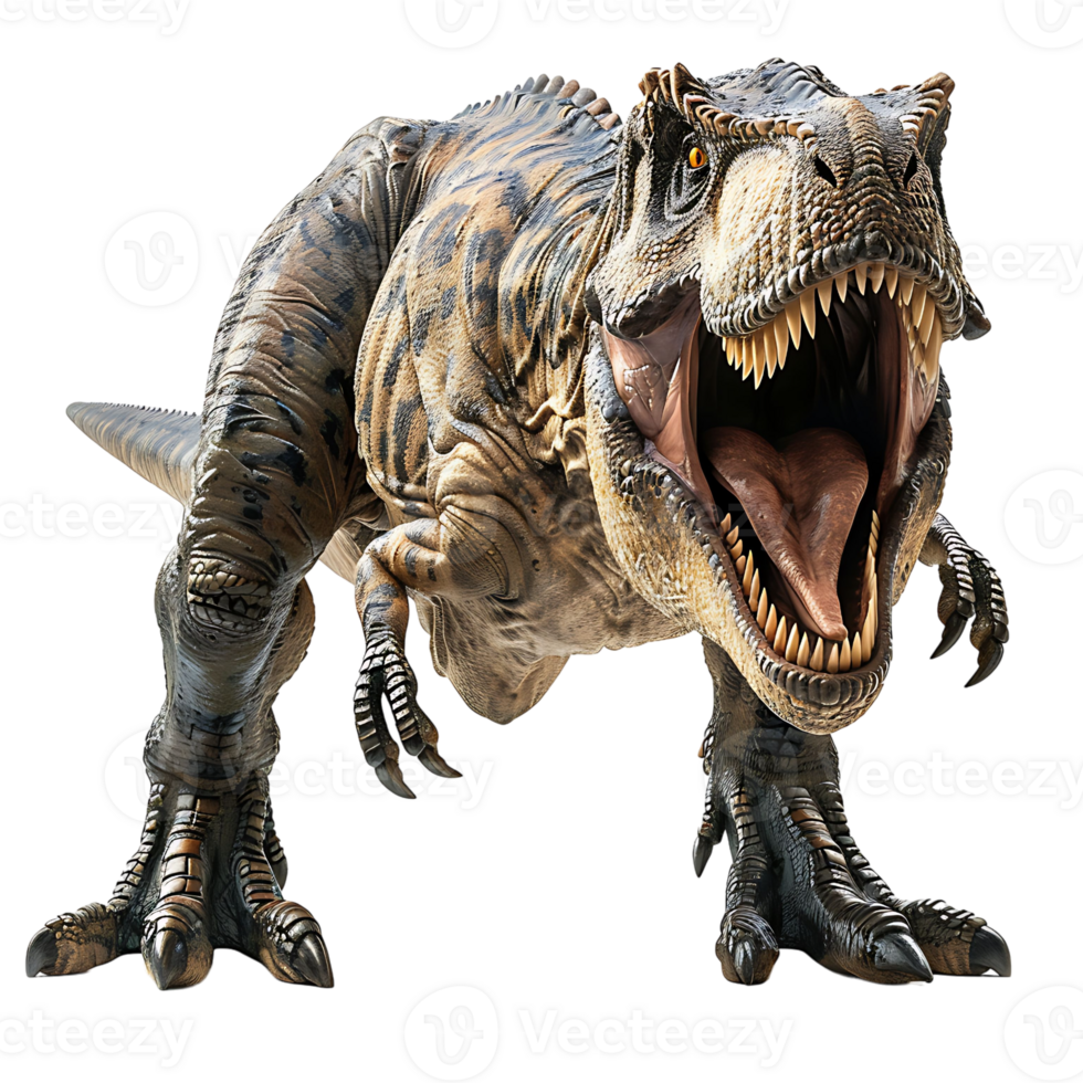 Angry tyrannosaurus rex on isolated transparent background png