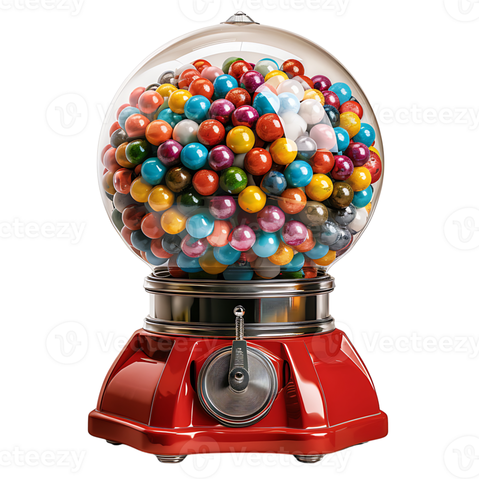 Gumball machine on isolated transparent background png