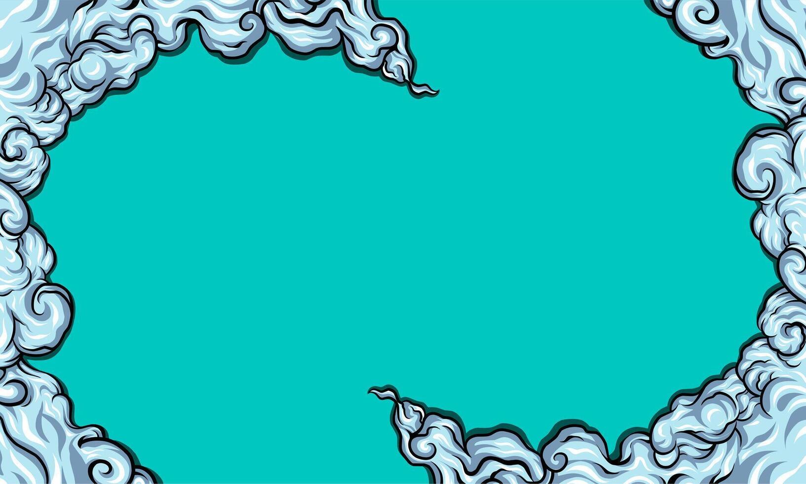 water swirl cloud frame illustration background isolated vector