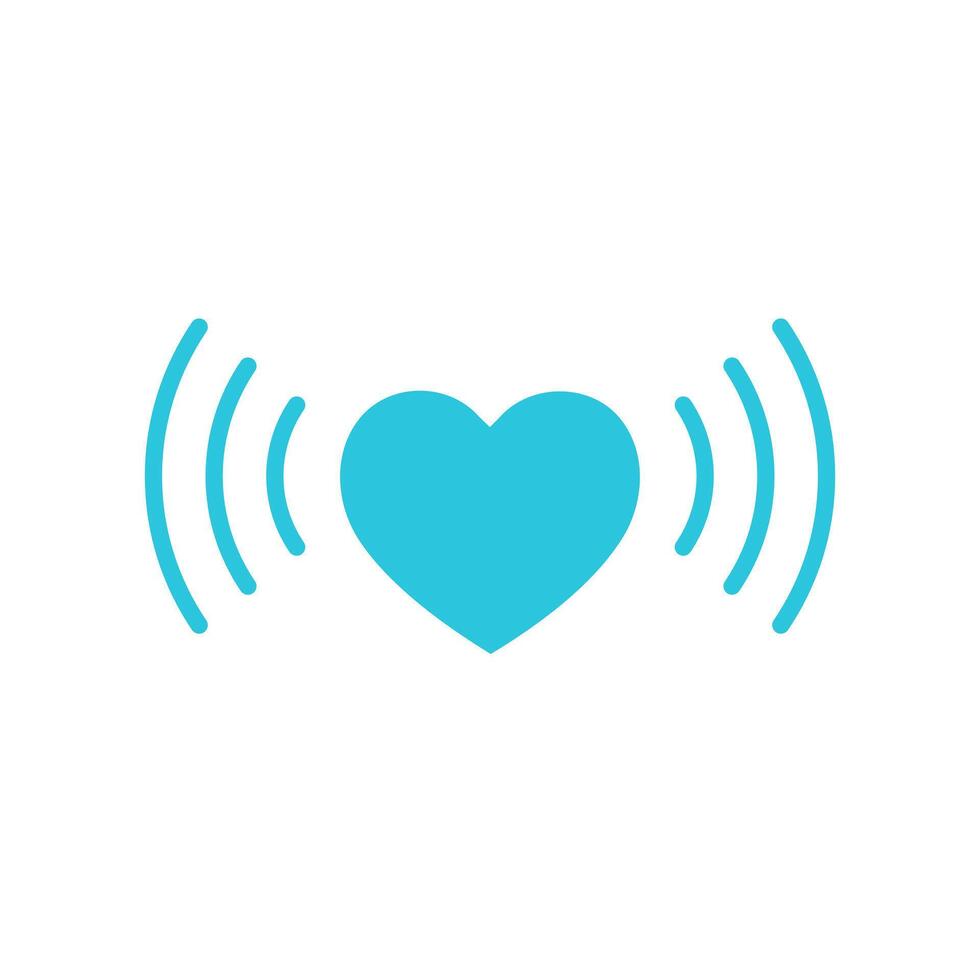 Vibrations. Heart beating icon. Isolated on white background. From blue icon set. vector