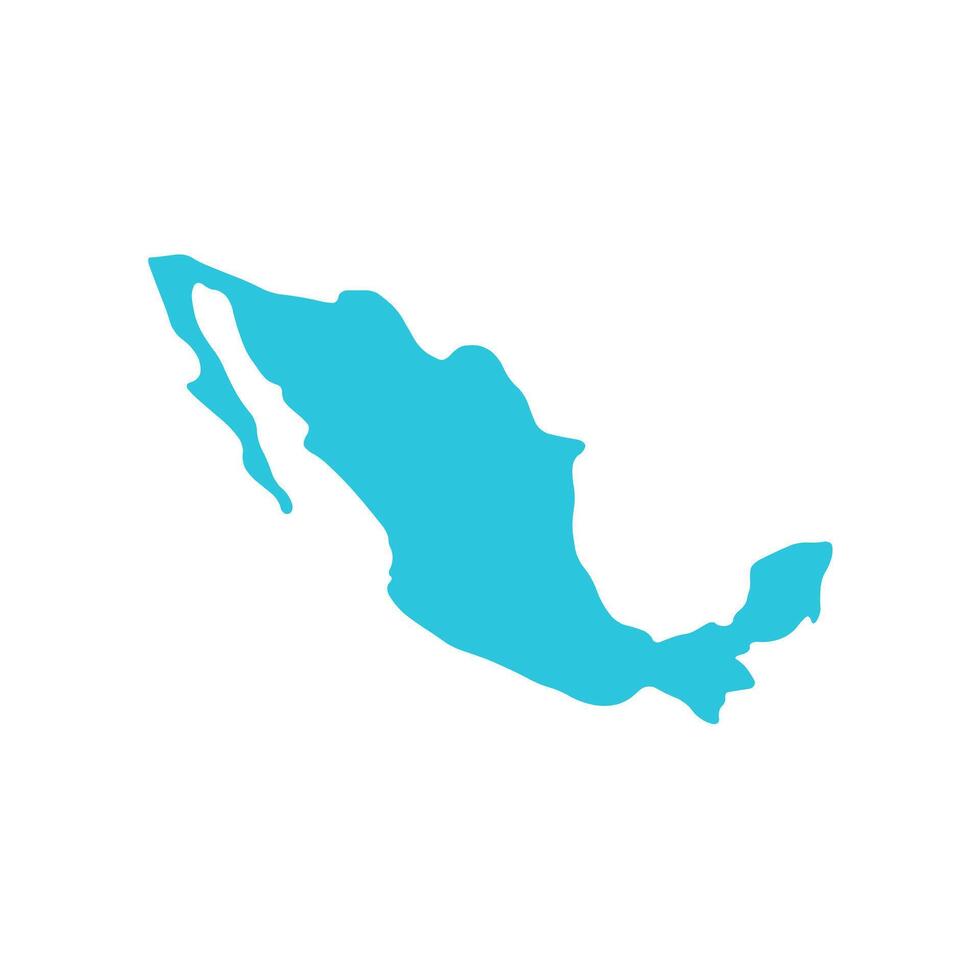 Mexico map icon. Isolated on white background. From blue icon set. vector