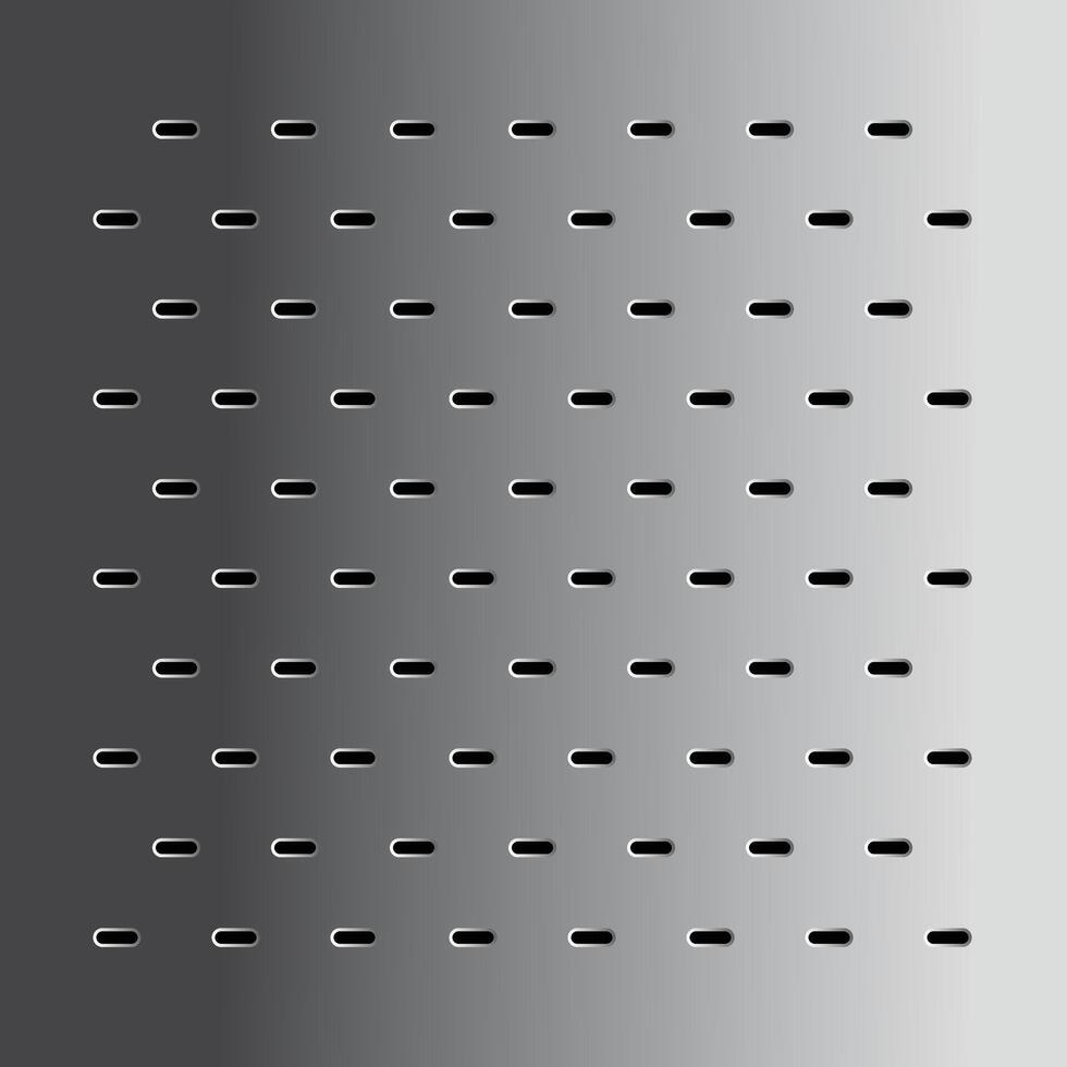 Bathroom drain square design - Steel metal silver perforated texture background- oval shape pattern vector
