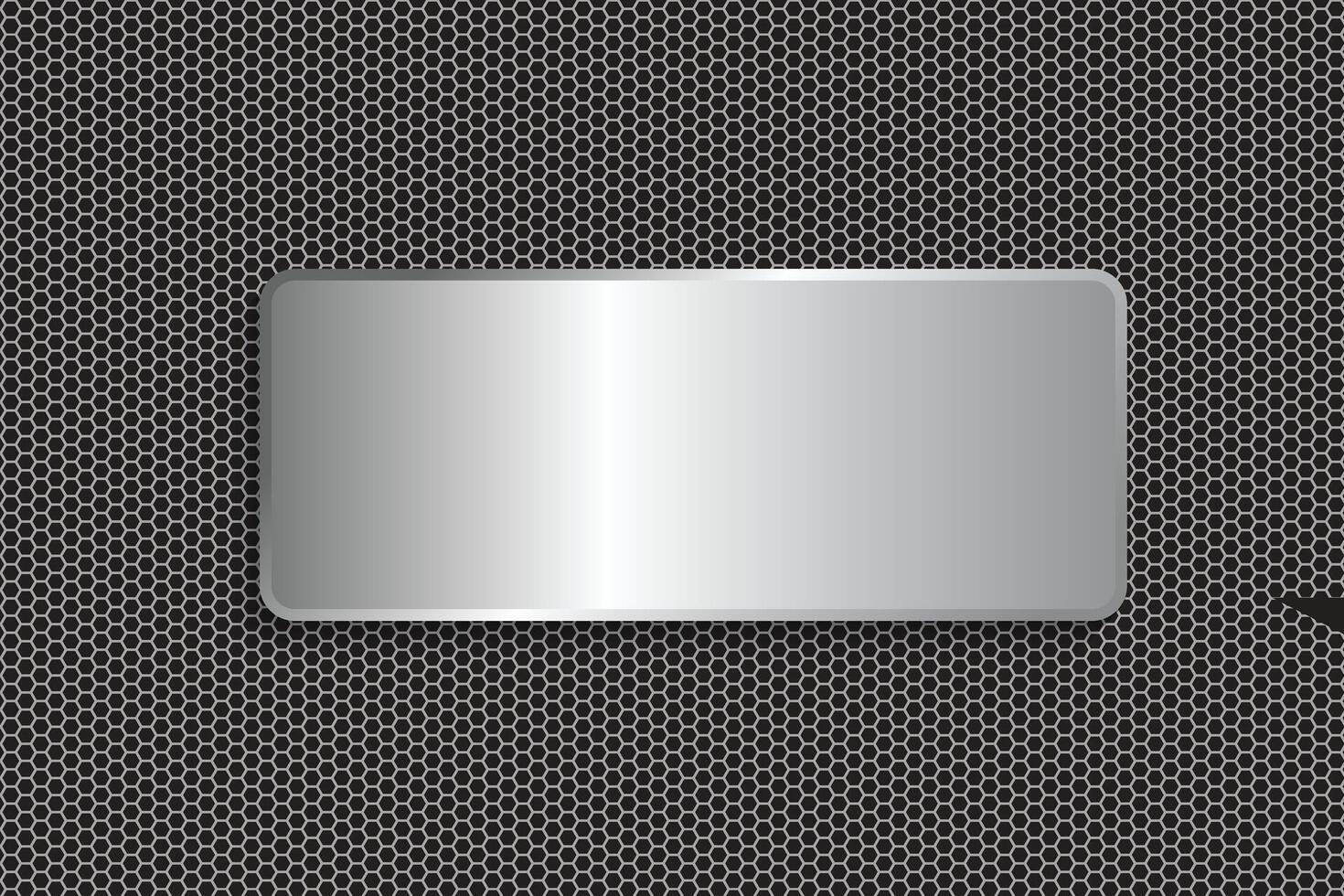 Polished steel metal plate on Dark grid background steel metal texture surface vector