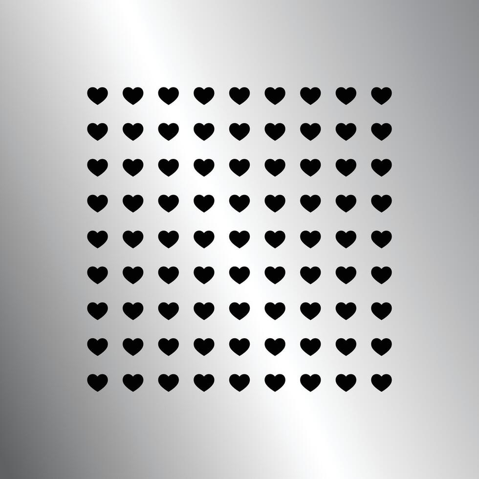 Steel metal silver perforated texture background - bathroom drain - heart pattern vector