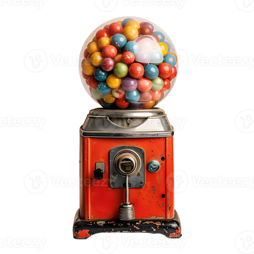Gumball machine on isolated transparent background png