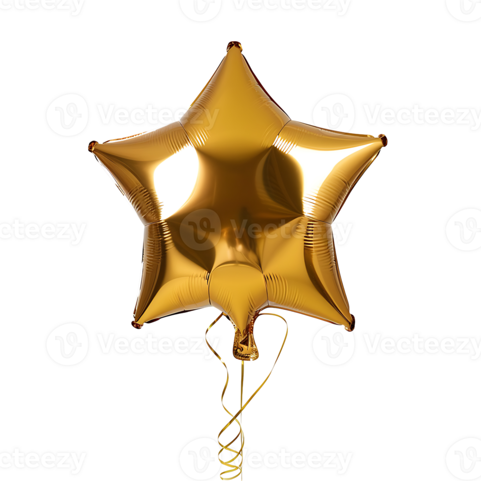 Star balloon on isolated transparent background png