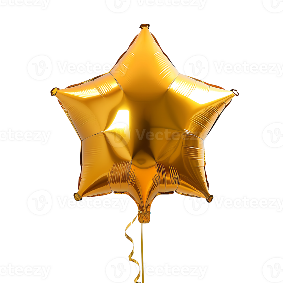 Star balloon on isolated transparent background png