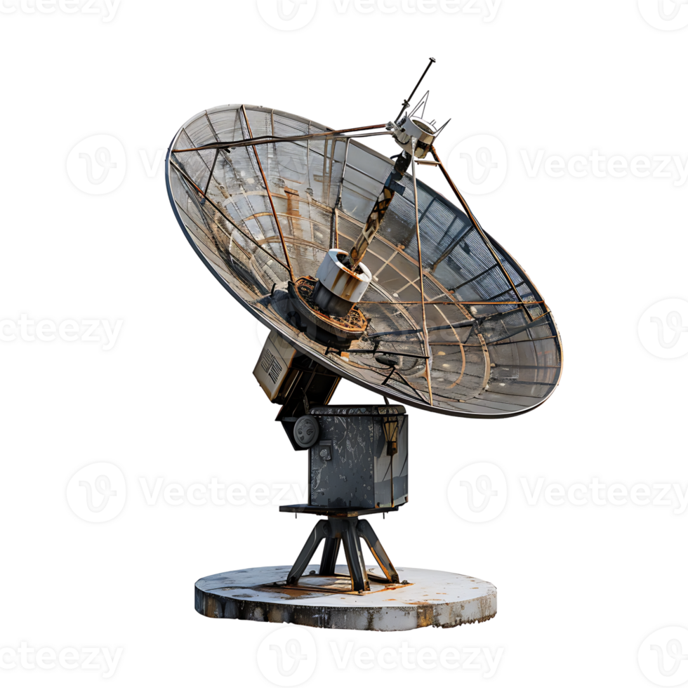 Satellite dish on isolated transparent background png