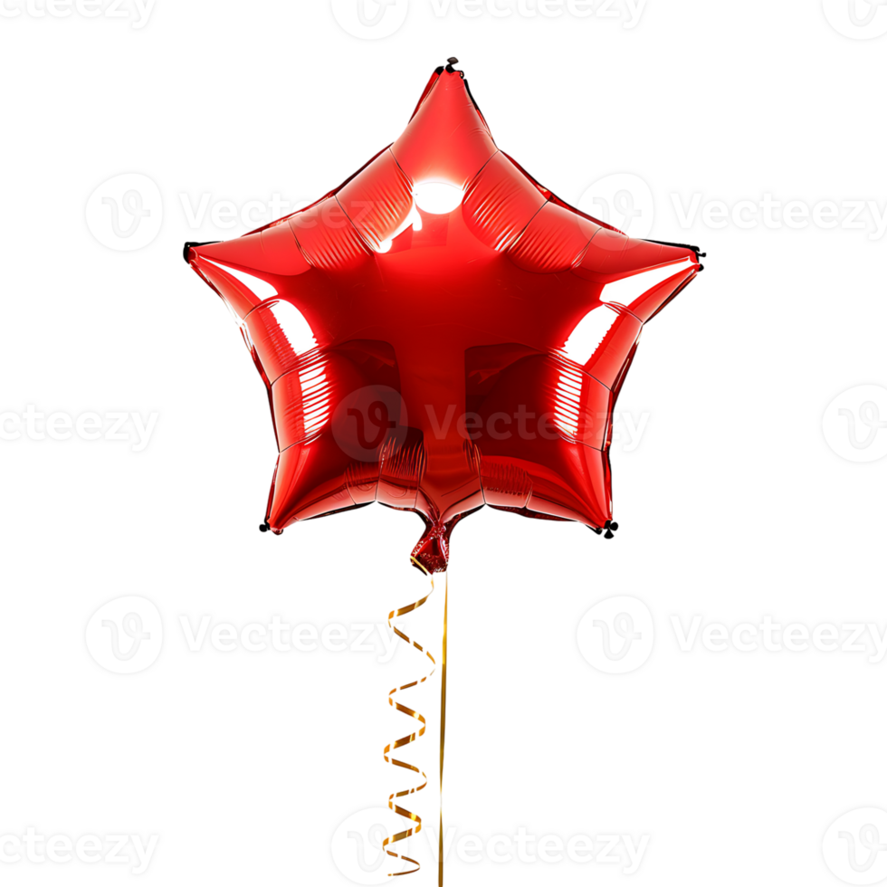 Star balloon on isolated transparent background png