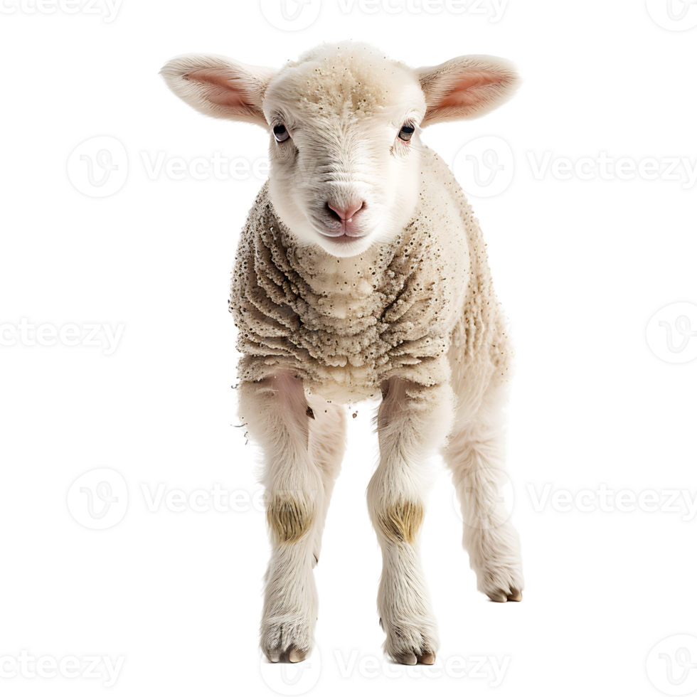 Lamb front view isolated on isolated transparent background png