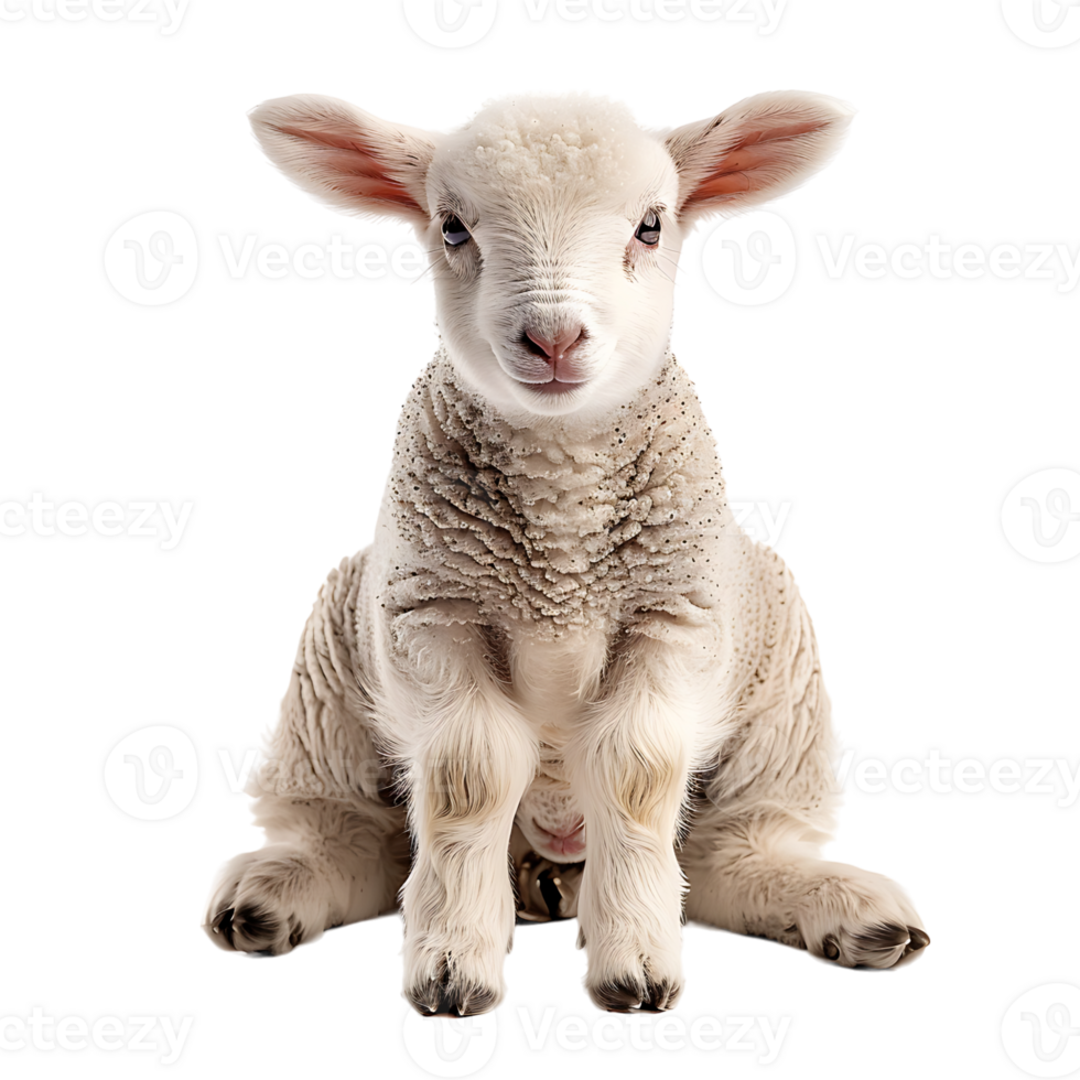 Lamb front view isolated on isolated transparent background png