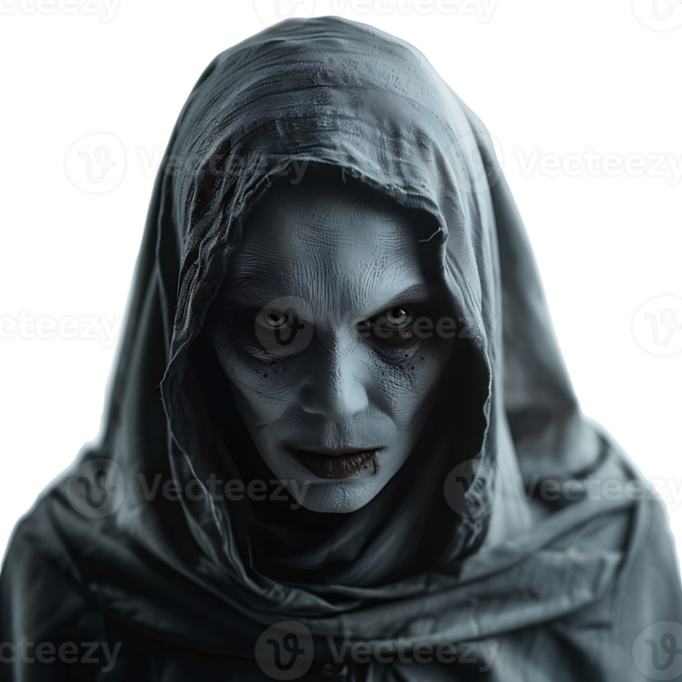 Evil scary nun on isolated transparent background png