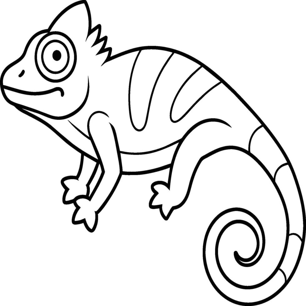 Chameleon coloring pages. chameleon animal line art vector