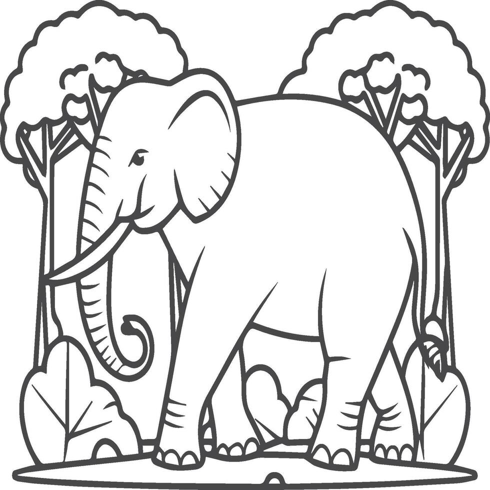 Elephant animal coloring pages for coloring book vector