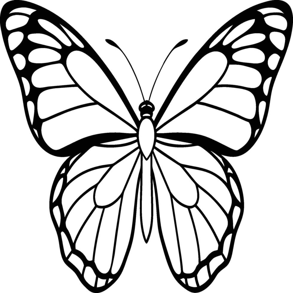 Monarch butterfly flying coloring pages. Butterfly on flower coloring pages vector
