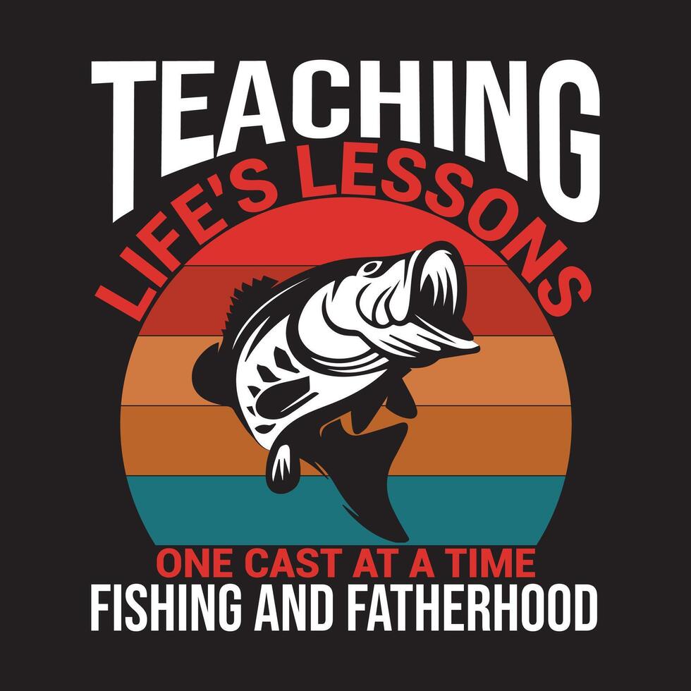 diseño de camiseta de pesca vector