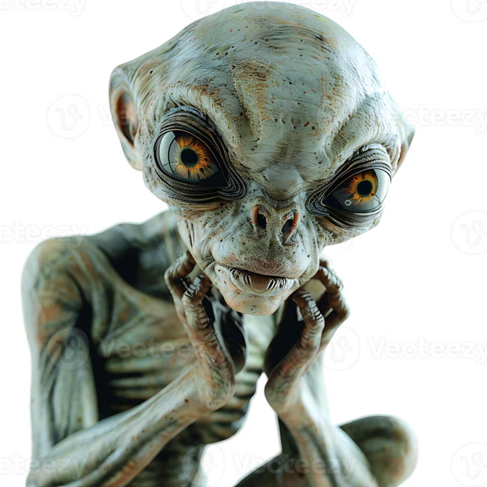 An alien on isolated transparent background png