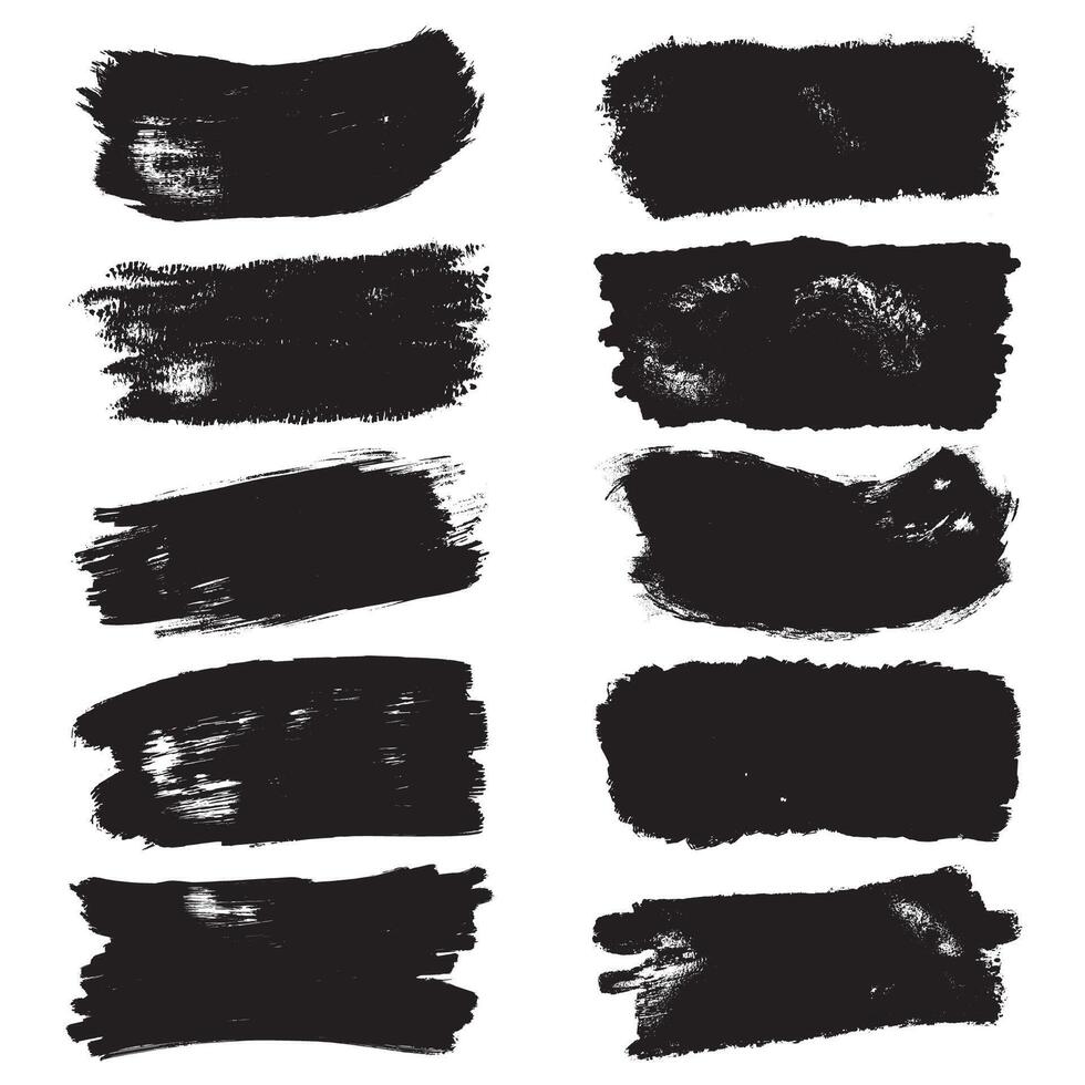 Paint brush stroke set. vector