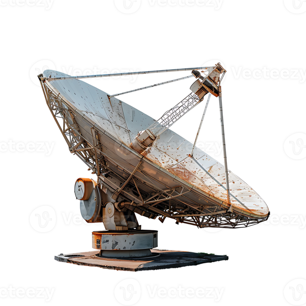 Satellite dish on isolated transparent background png