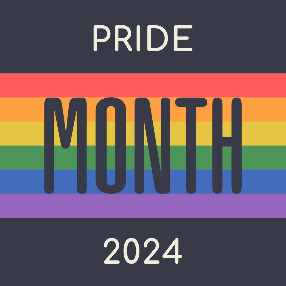 Lgbt pride month. Lgbt community, flag, rainbow, emblem, parade. Human rights concept. flat illustration for poster, flyer, card, banner vector
