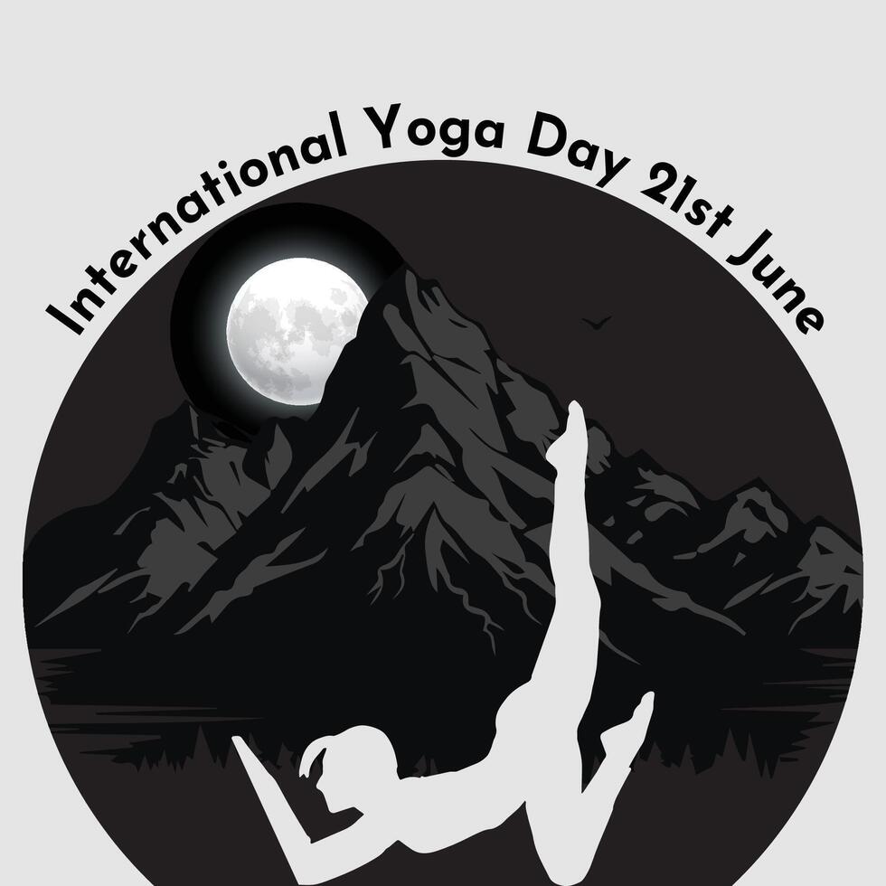 internacional yoga día 21 junio vector