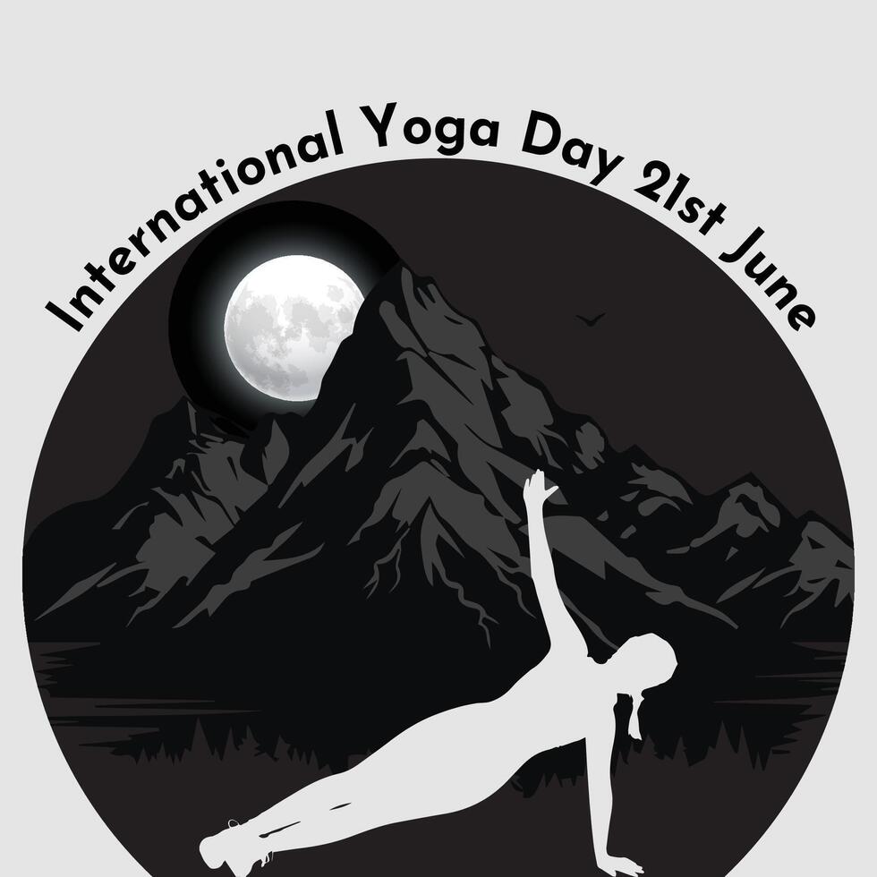 internacional yoga día 21 junio vector