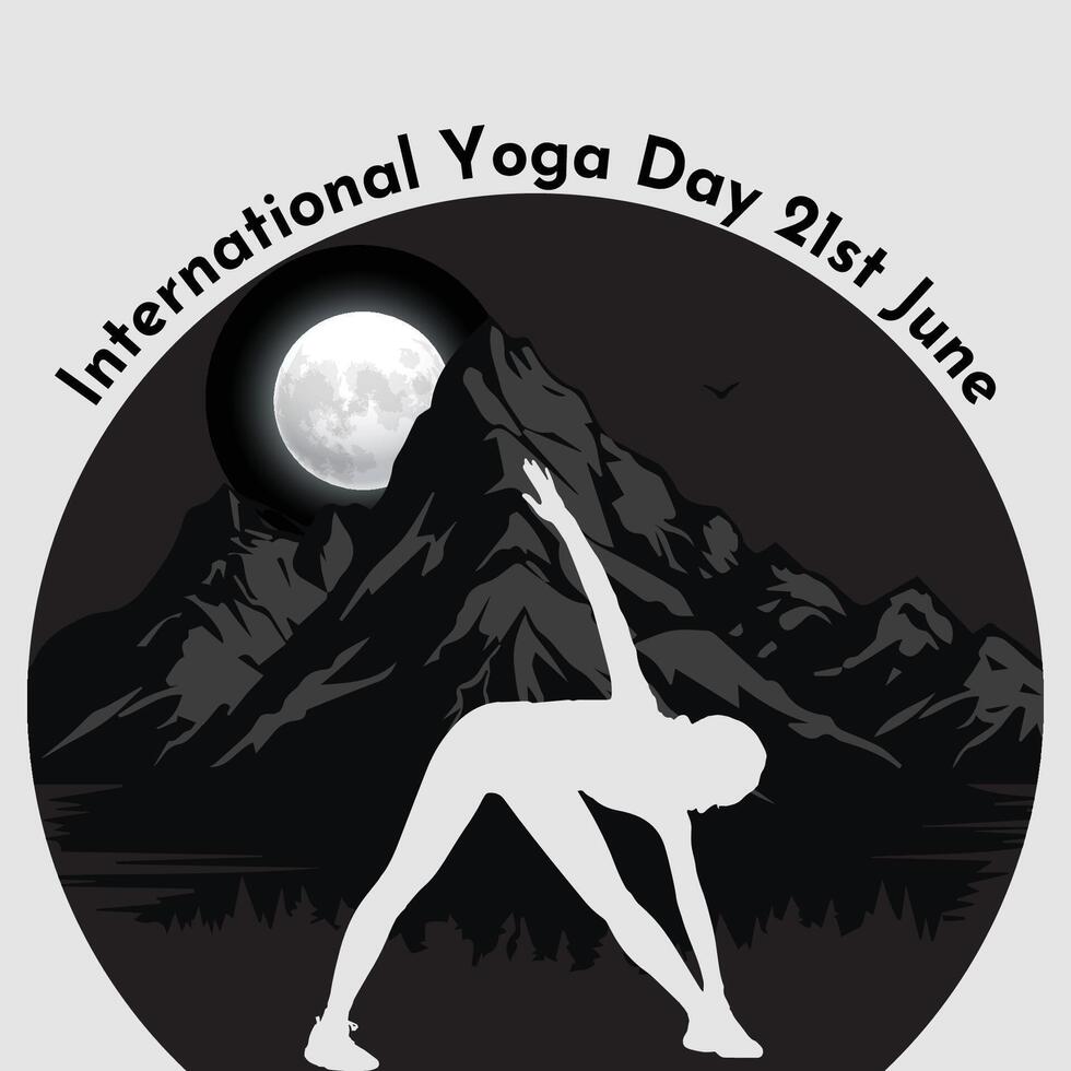 internacional yoga día 21 junio vector