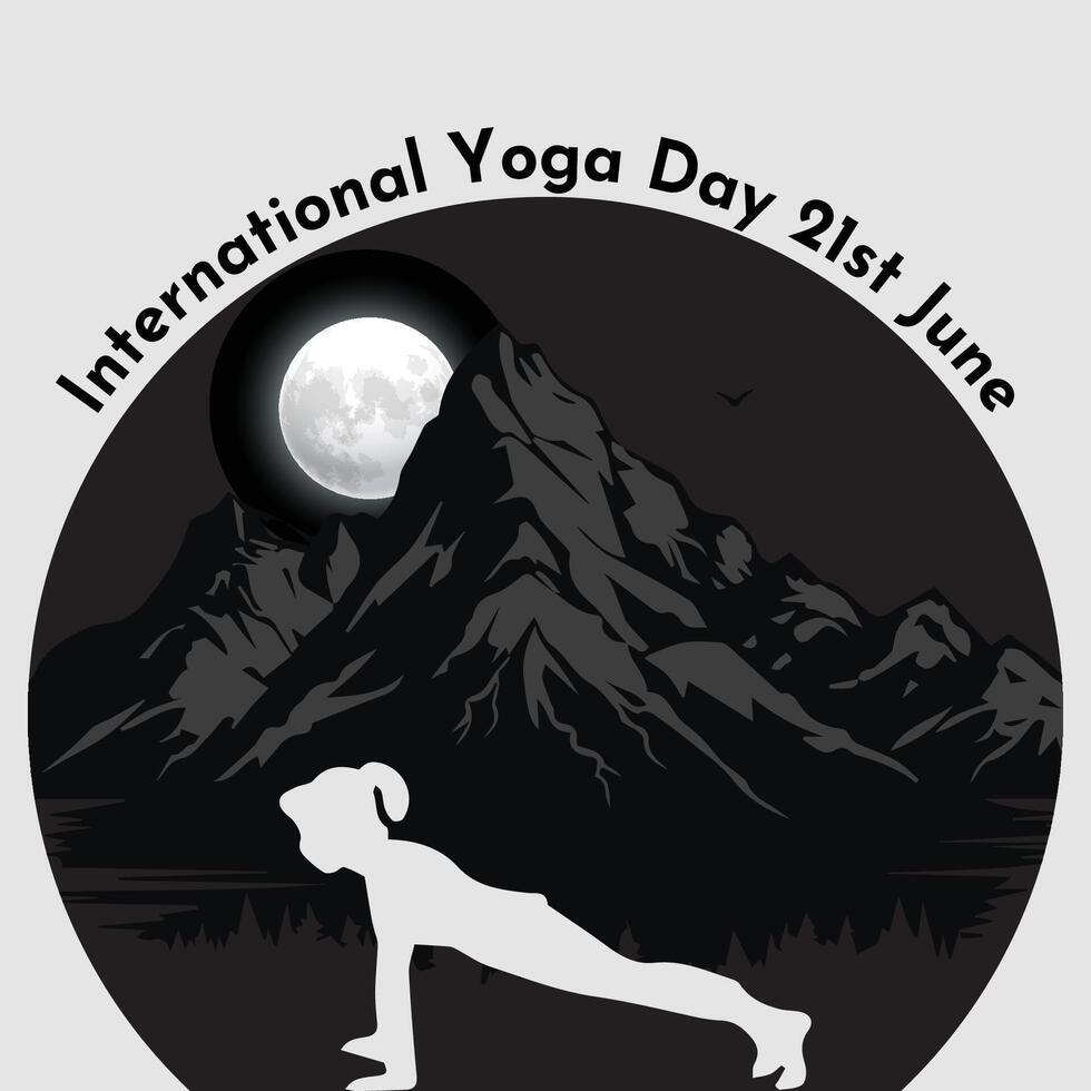 internacional yoga día 21 junio vector