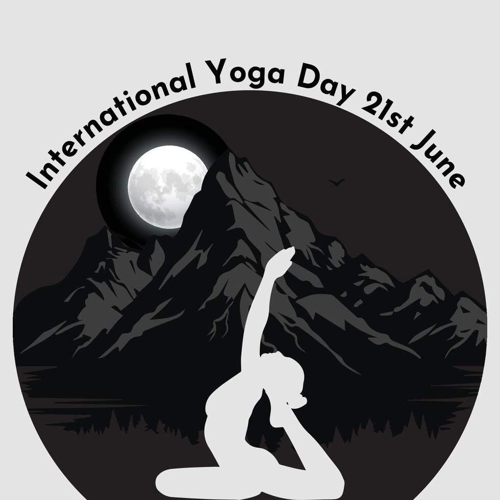 internacional yoga día 21 junio vector