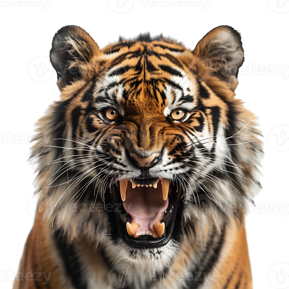 wütend Tiger auf isoliert transparent Hintergrund png