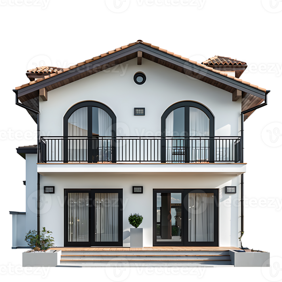 Duplex house on isolated transparent background png