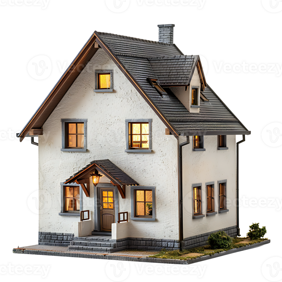 Duplex house on isolated transparent background png