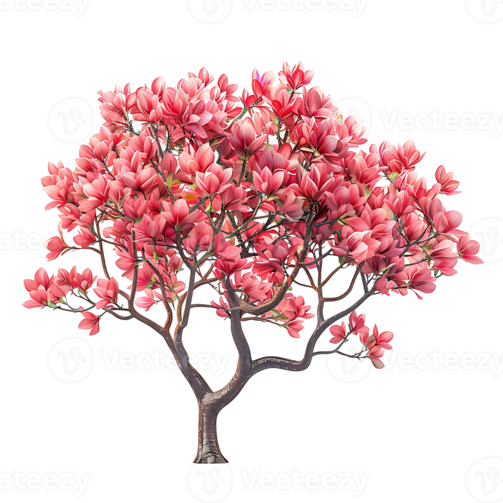Tulip tree on isolated transparent background png