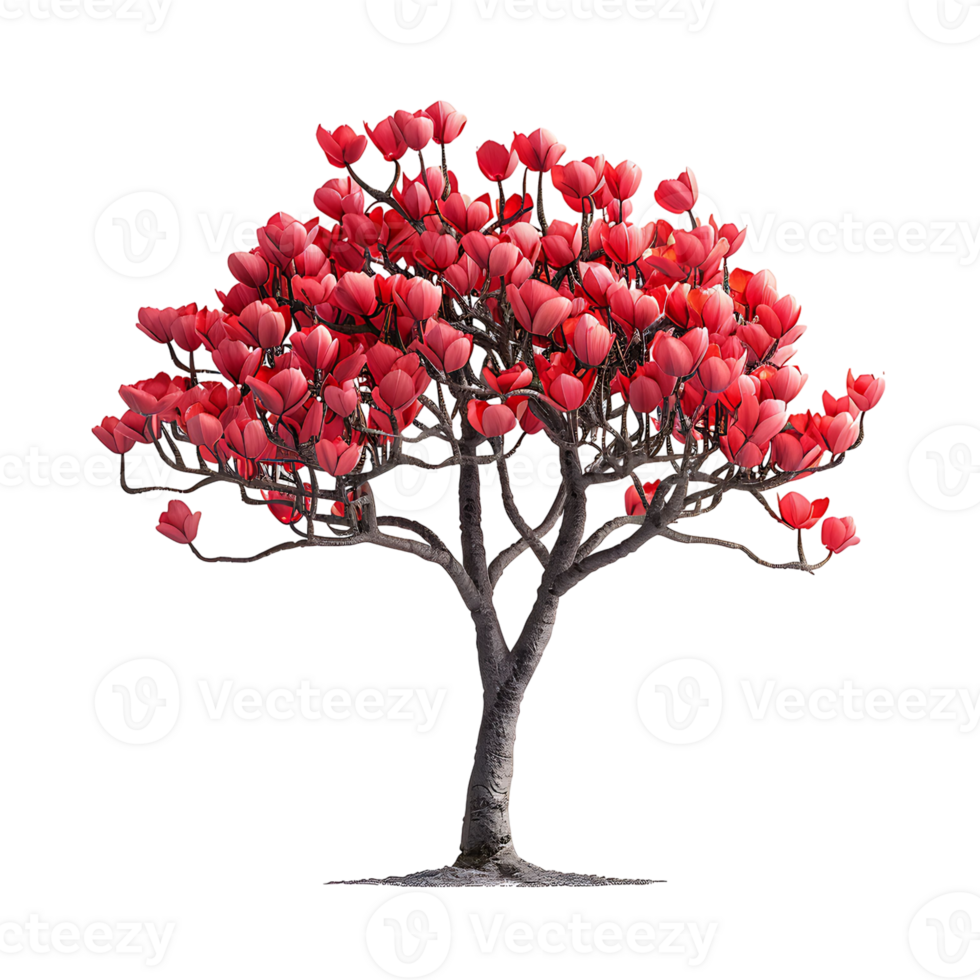 Tulip tree on isolated transparent background png