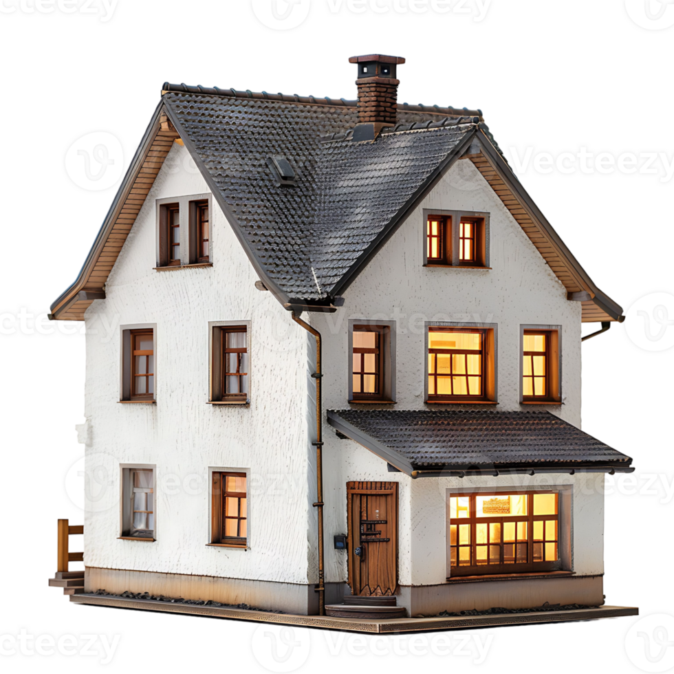 Duplex house on isolated transparent background png